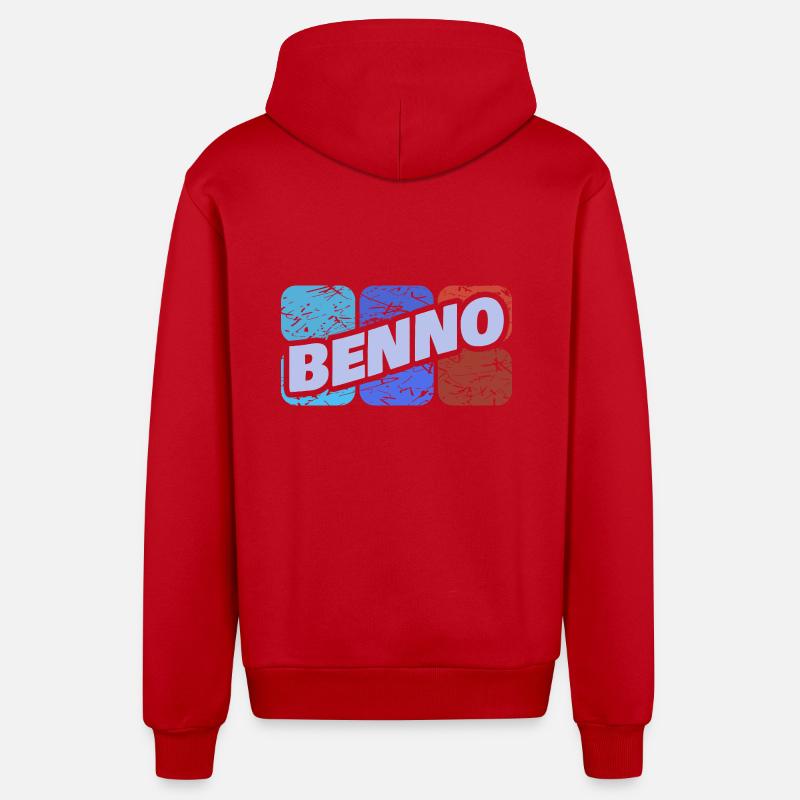 Benno Benno - Veste à capuche bio décontractée fabriquée en UE - rouge