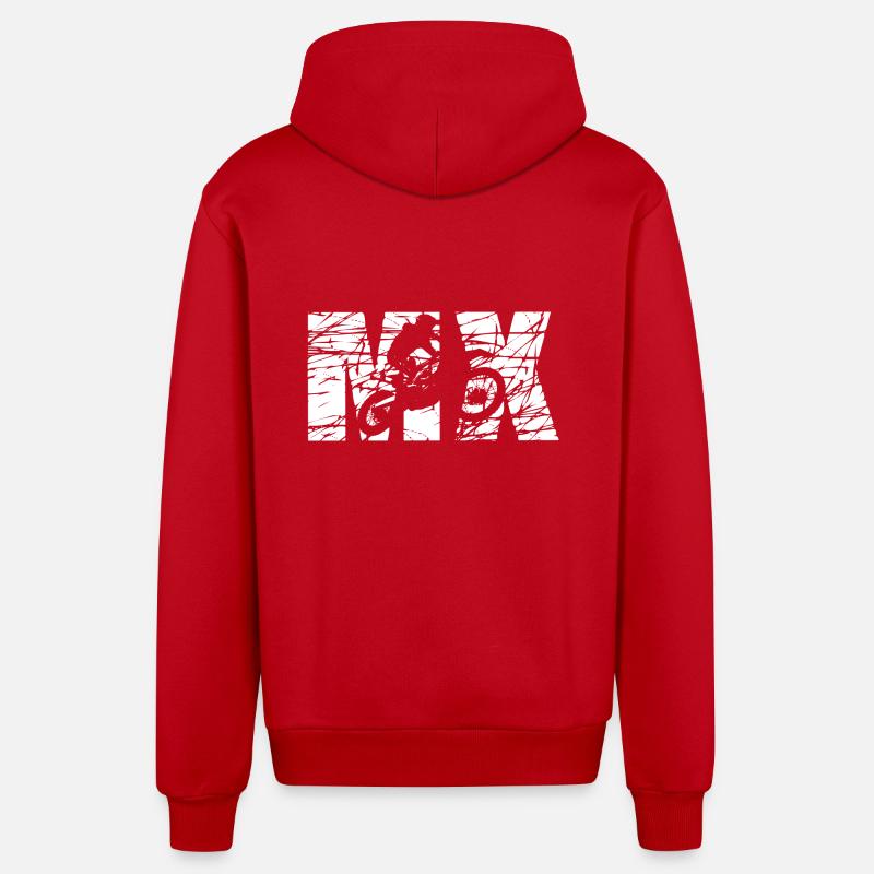 MX - Veste à capuche bio décontractée fabriquée en UE - rouge