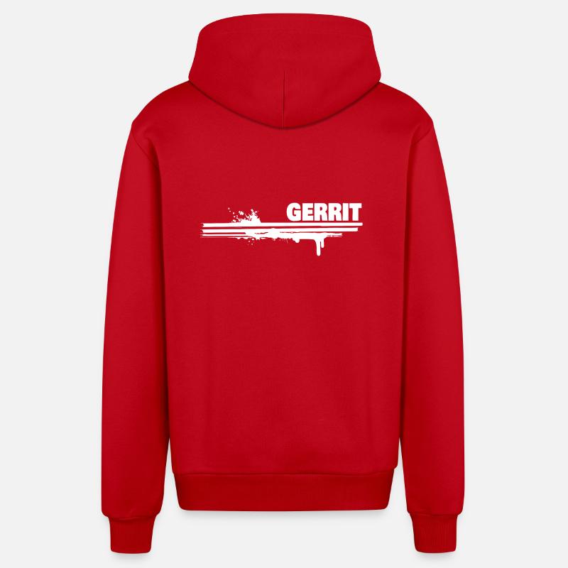 Cadeau pour Gerrit - Veste à capuche bio décontractée fabriquée en UE - rouge