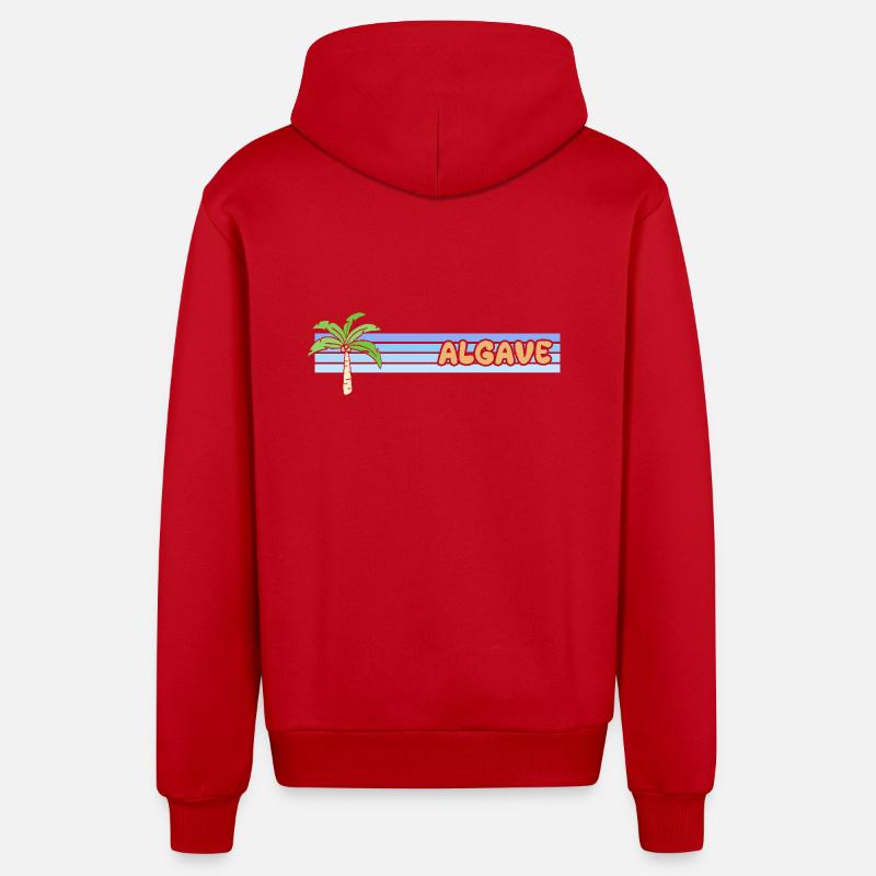 Algave als Urlaub - Organic Relaxed Kapuzenjacke Made in EU - Rot