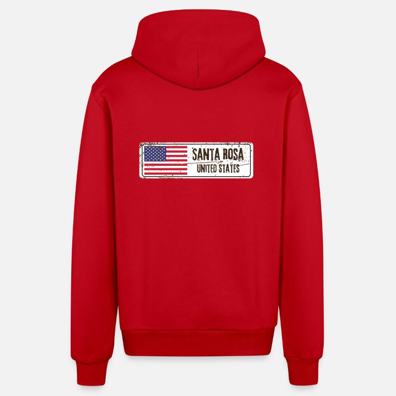 Drapeau de Santa Rosa - Veste à capuche bio décontractée fabriquée en UE - rouge