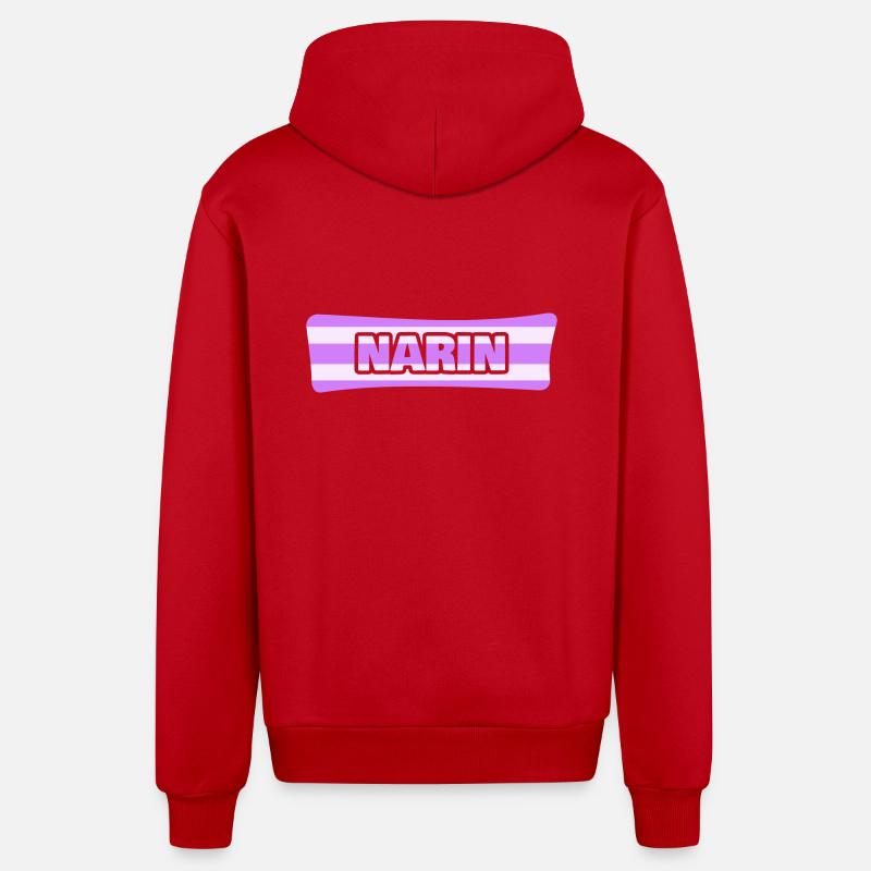 Narin - Veste à capuche bio décontractée fabriquée en UE - rouge