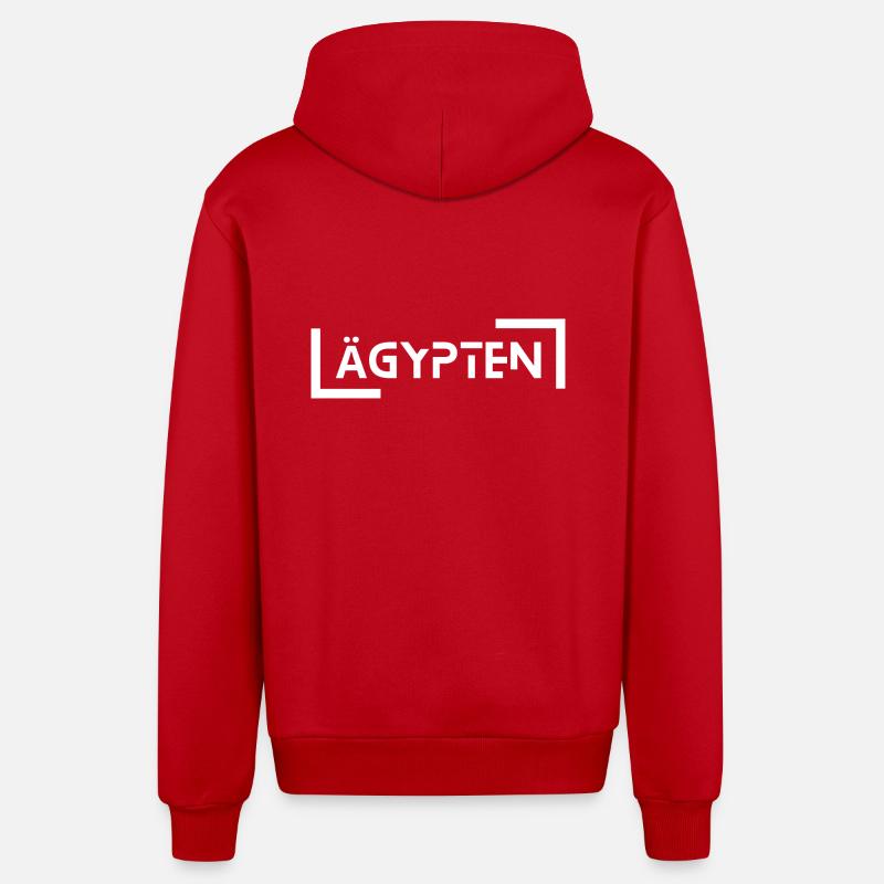Égypte - Veste à capuche bio décontractée fabriquée en UE - rouge