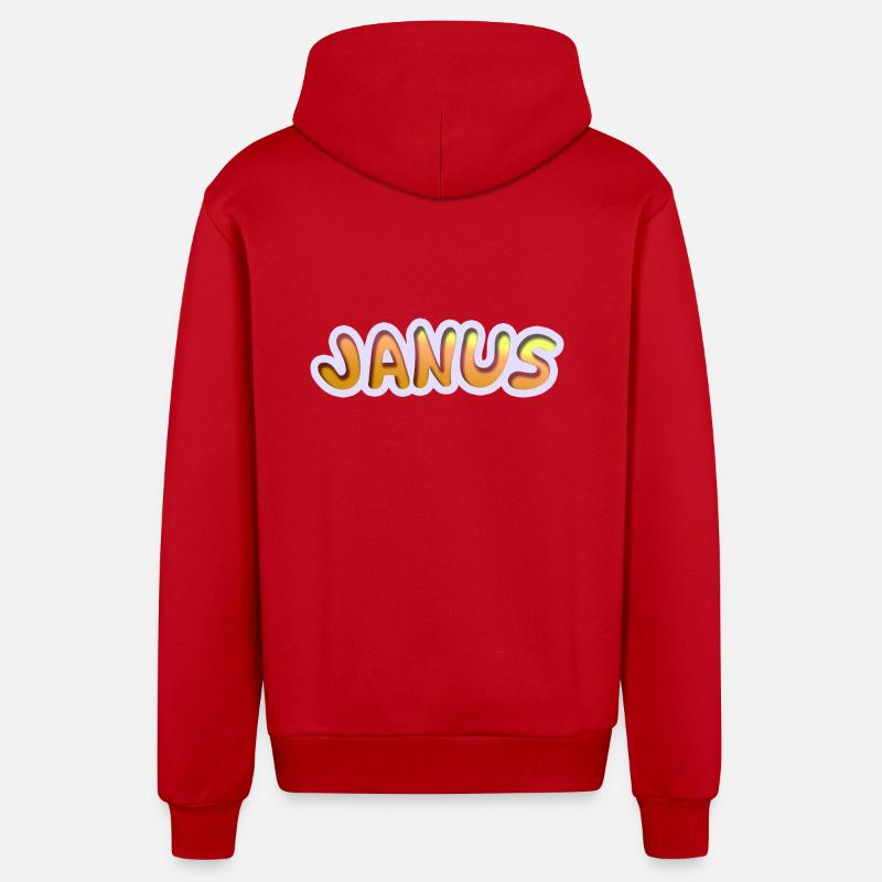 Janus - Veste à capuche bio décontractée fabriquée en UE - rouge