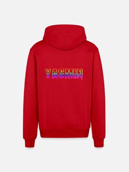 yasmin rs regenbogen - Organic Relaxed Kapuzenjacke Made in EU - Rot