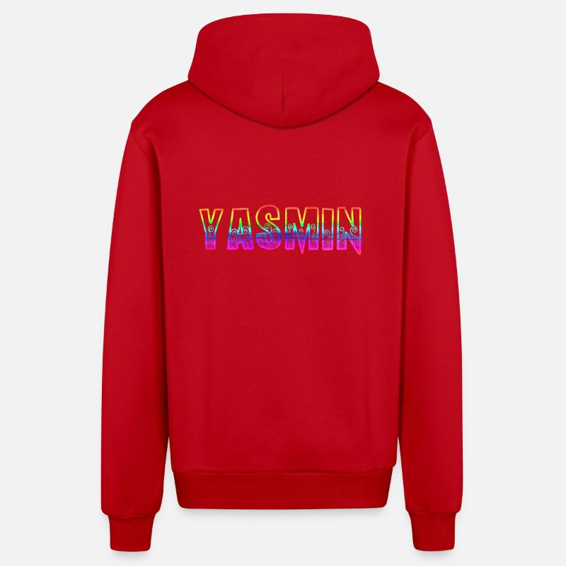 Yasmin RS Arc-en-ciel - Veste à capuche bio décontractée fabriquée en UE - rouge