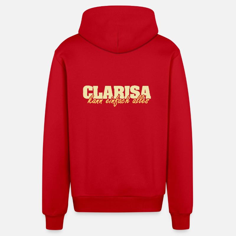 Mme Clarisa - Veste à capuche bio décontractée fabriquée en UE - rouge