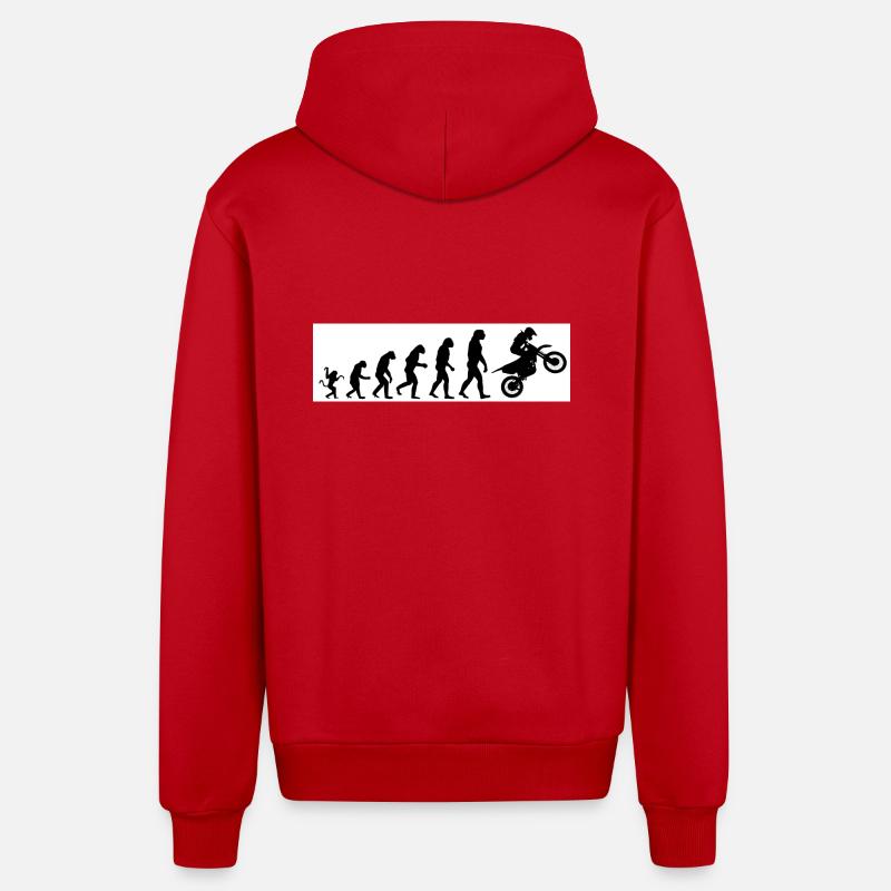Evolution Motorcycle - Organic Relaxed Hooded Jacket Made in EU - red