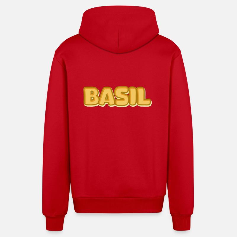 Basilic Basilic - Veste à capuche bio décontractée fabriquée en UE - rouge