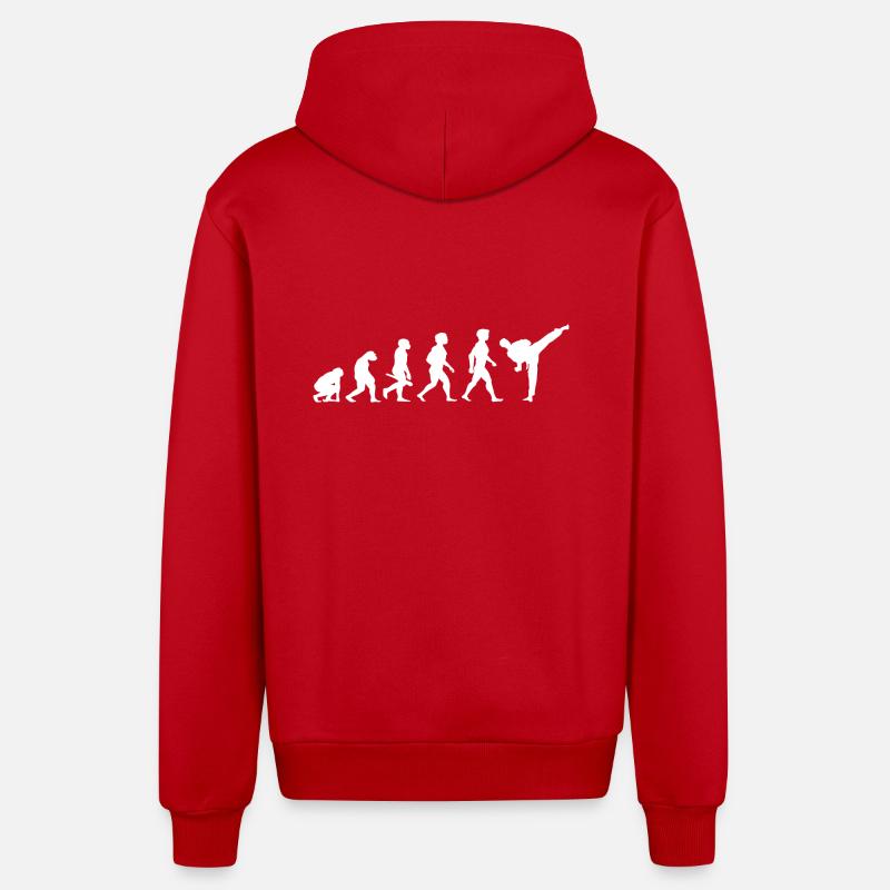 Evolution Karate Kampfsport - Organic Relaxed Kapuzenjacke Made in EU - Rot