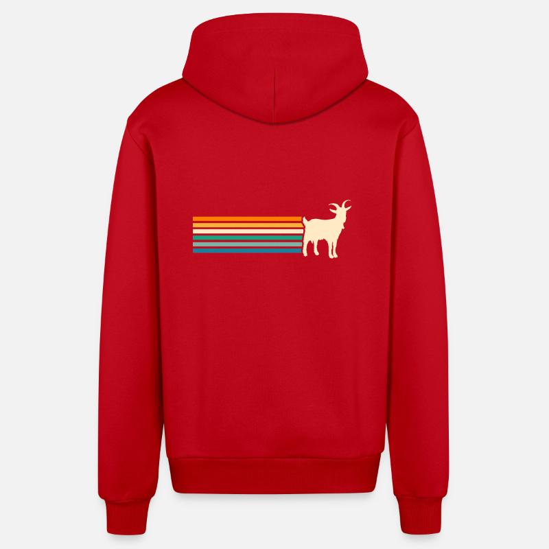 Ziegen - Organic Relaxed Kapuzenjacke Made in EU - Rot