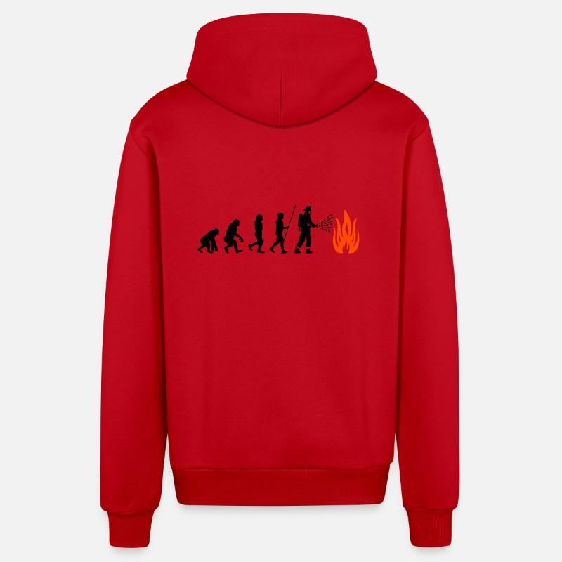 Feuerwehr Evolution - Organic Relaxed Kapuzenjacke Made in EU - Rot