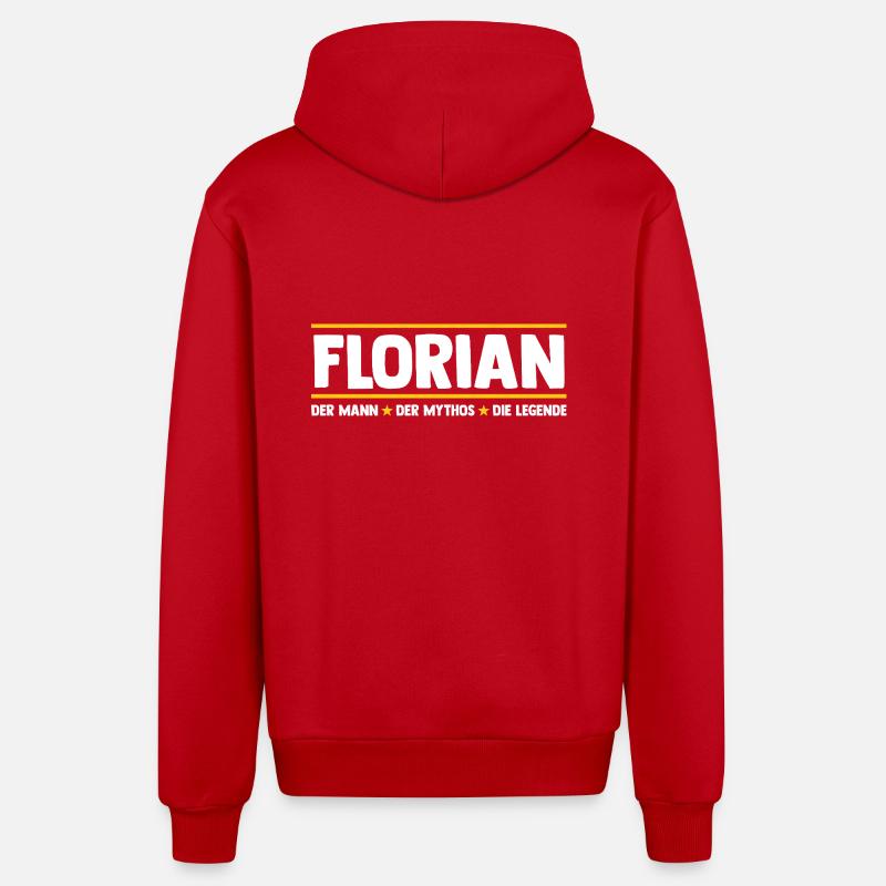 Florian - Veste à capuche bio décontractée fabriquée en UE - rouge
