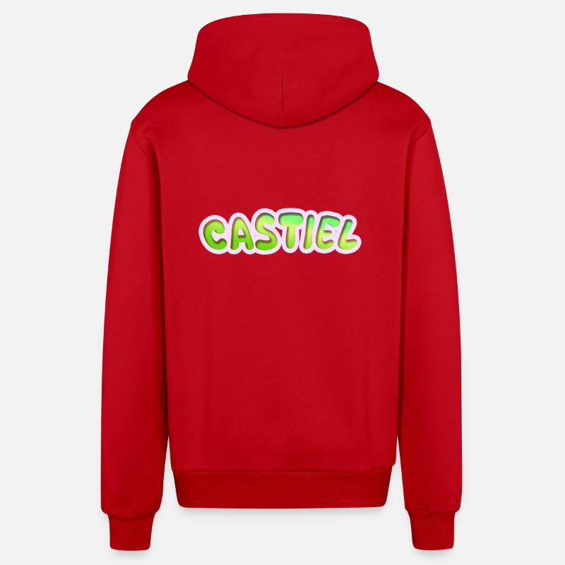 Castiel comme métier - Veste à capuche bio décontractée fabriquée en UE - rouge
