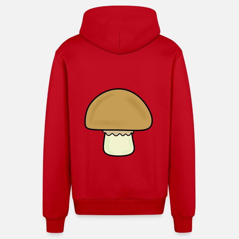 Champignon, champignons - Veste à capuche bio décontractée fabriquée en UE - rouge