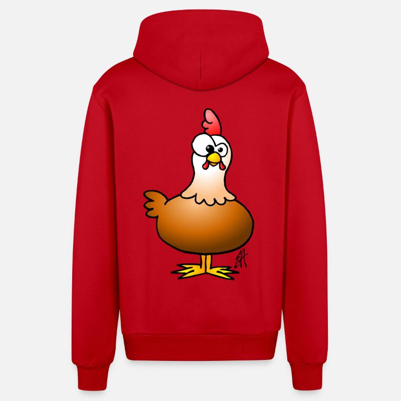 Poulet - Veste à capuche bio décontractée fabriquée en UE - rouge
