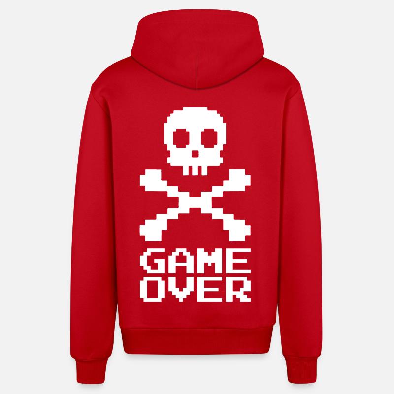 Fin de partie (blanc) - Veste à capuche bio décontractée fabriquée en UE - rouge
