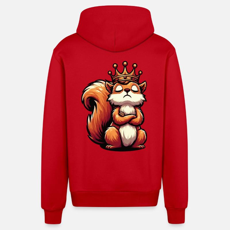 Eichhörnchen Eichhorn Eichhörnchenliebhaber Nager - Organic Relaxed Kapuzenjacke Made in EU - Rot