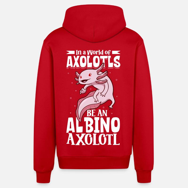Soyez un axolotl albinos - Veste à capuche bio décontractée fabriquée en UE - rouge