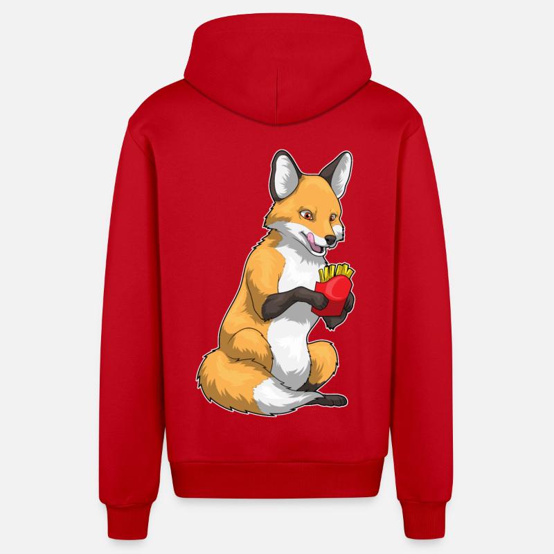 Frites Fuchs - Veste à capuche bio décontractée fabriquée en UE - rouge