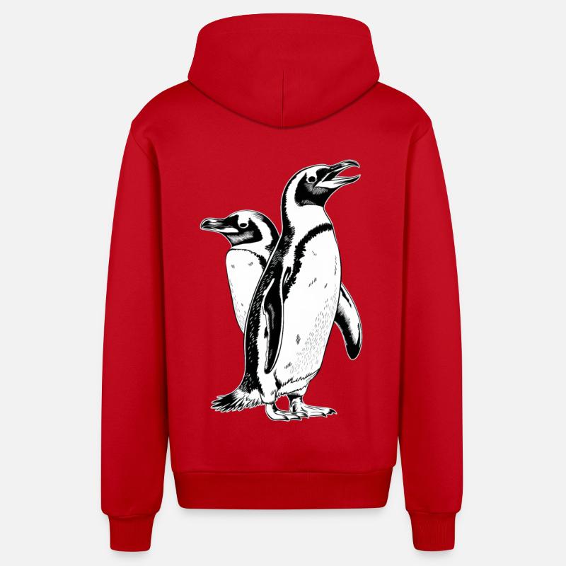 Pingouin - Veste à capuche bio décontractée fabriquée en UE - rouge