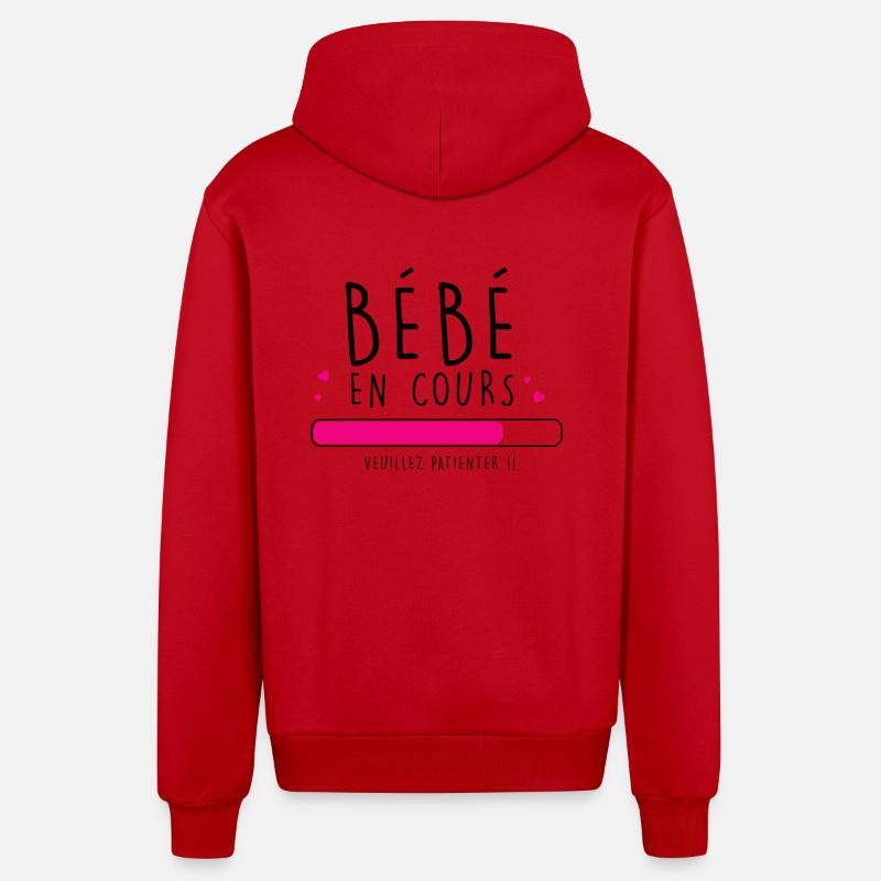 bebe en cours - Veste à capuche bio décontractée fabriquée en UE - rouge