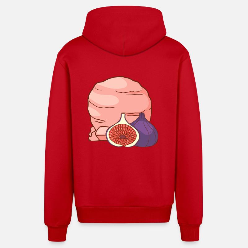 Feigenfrucht Eis Speiseeis Eiskrem Eiscreme - Organic Relaxed Kapuzenjacke Made in EU - Rot