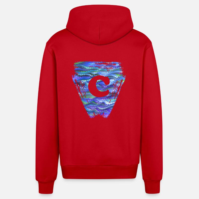 Triangle E 103 C - Veste à capuche bio décontractée fabriquée en UE - rouge