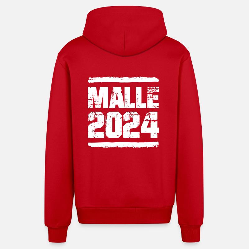 L’équipe Malle 2024 - Veste à capuche bio décontractée fabriquée en UE - rouge