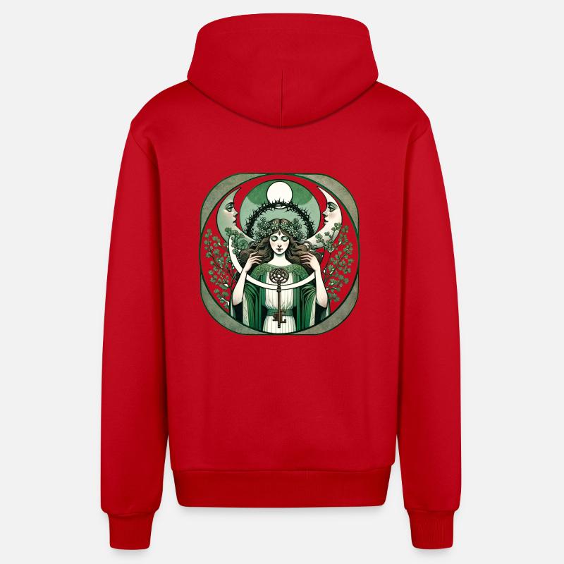 Hecate - Veste à capuche bio décontractée fabriquée en UE - rouge