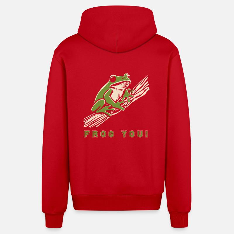 Baumfrosch 2024 1 - Veste à capuche bio décontractée fabriquée en UE - rouge