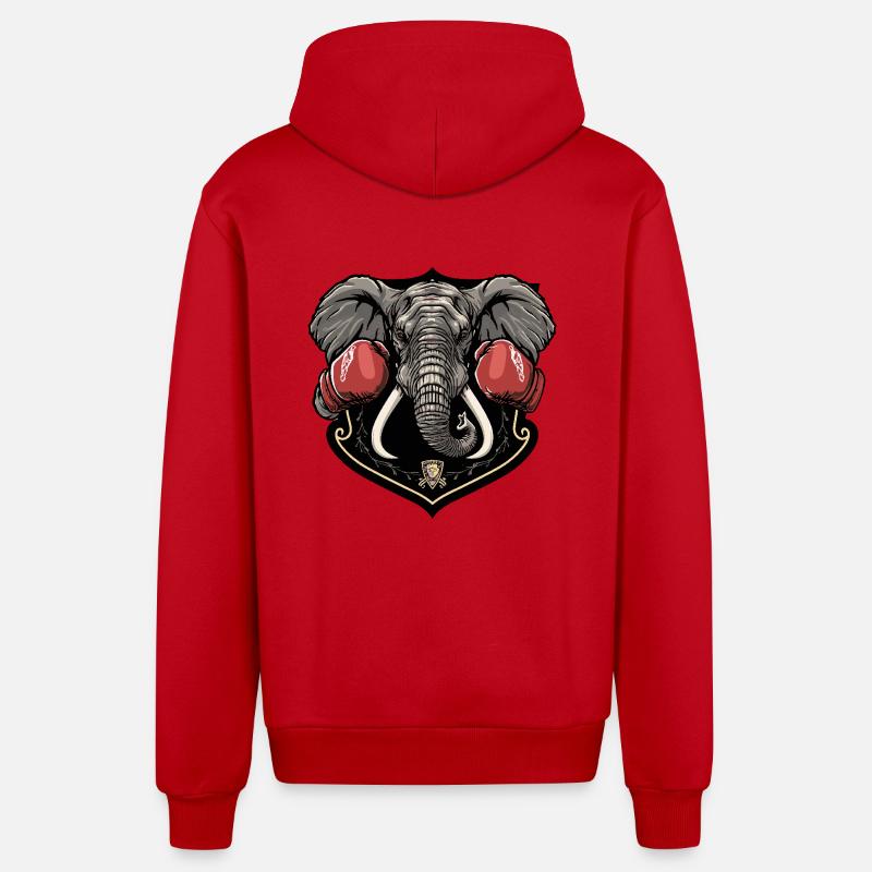 Boxer éléphant MMA - Veste à capuche bio décontractée fabriquée en UE - rouge