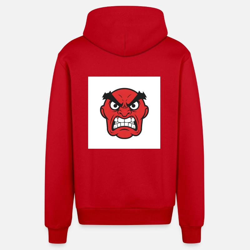 Rage expressive : une démonstration puissante - Veste à capuche bio décontractée fabriquée en UE - rouge