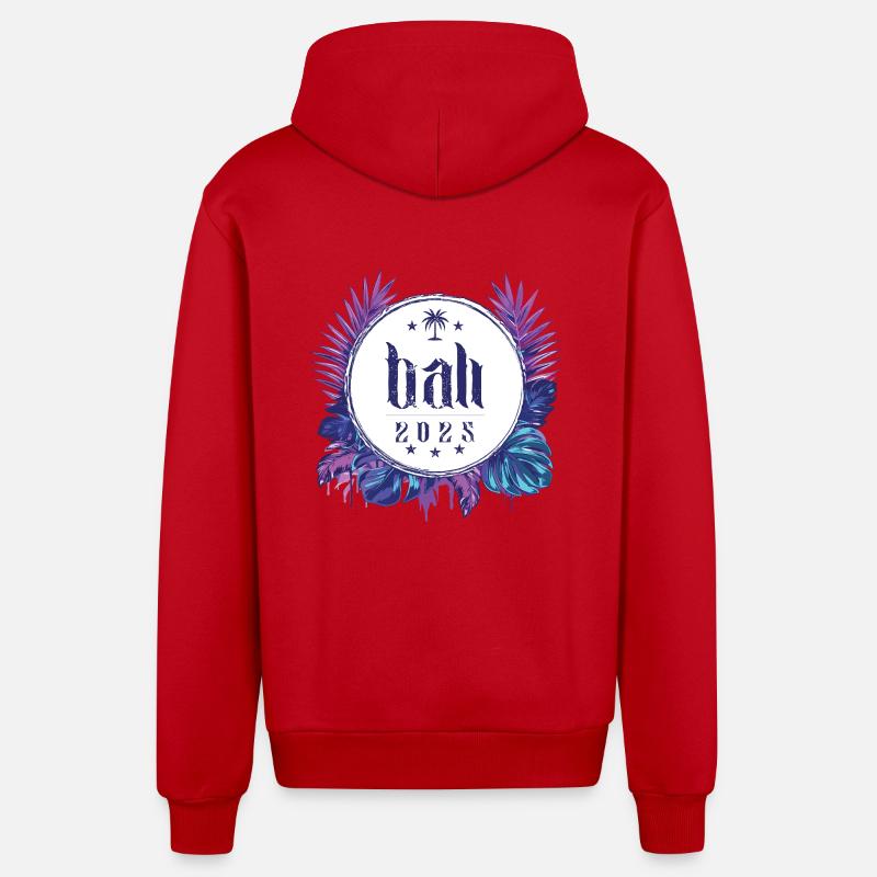 Bali 2025 - Veste à capuche bio décontractée fabriquée en UE - rouge