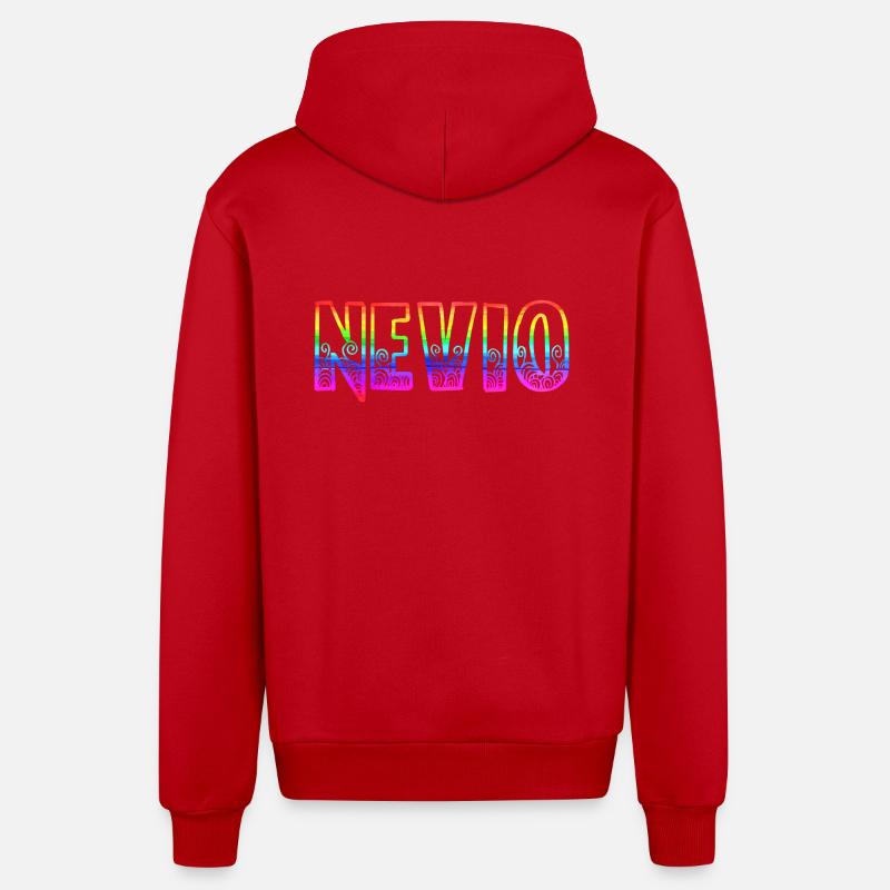 nevio rs arc-en-ciel - Veste à capuche bio décontractée fabriquée en UE - rouge