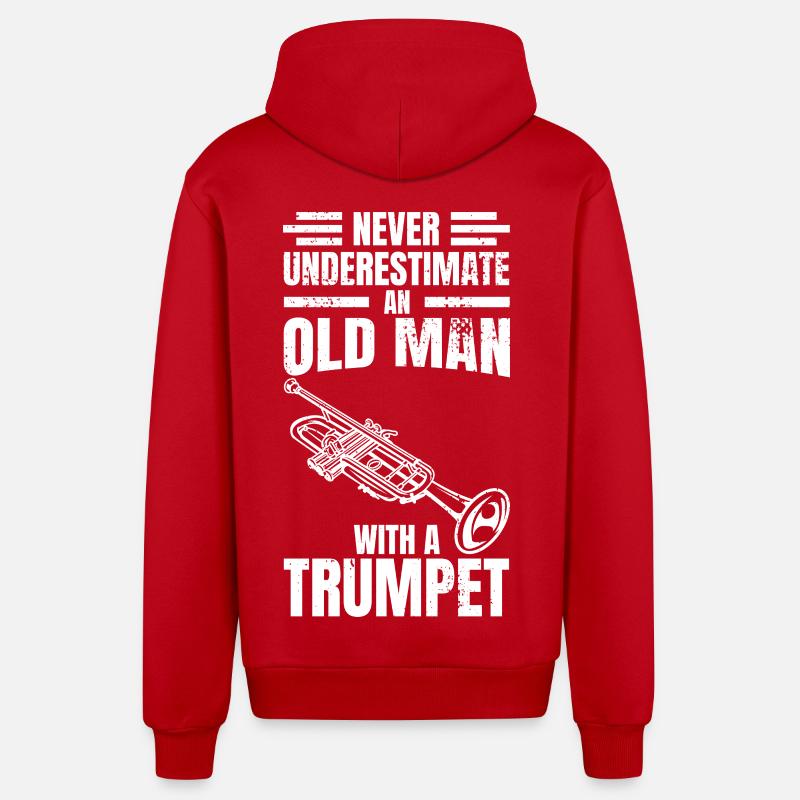 Trompettes Papi - Veste à capuche bio décontractée fabriquée en UE - rouge