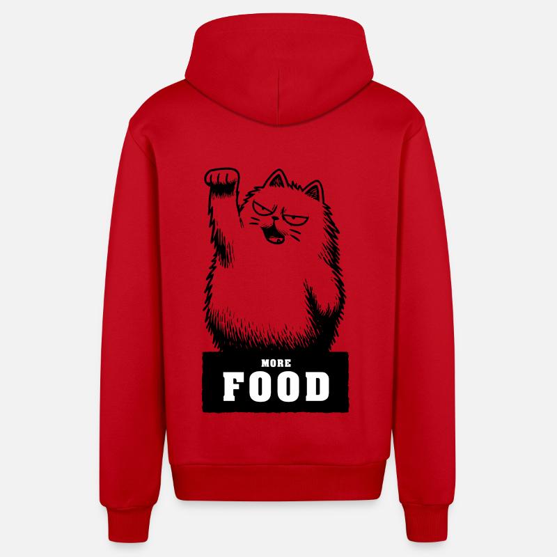 Plus de nourriture - Veste à capuche bio décontractée fabriquée en UE - rouge