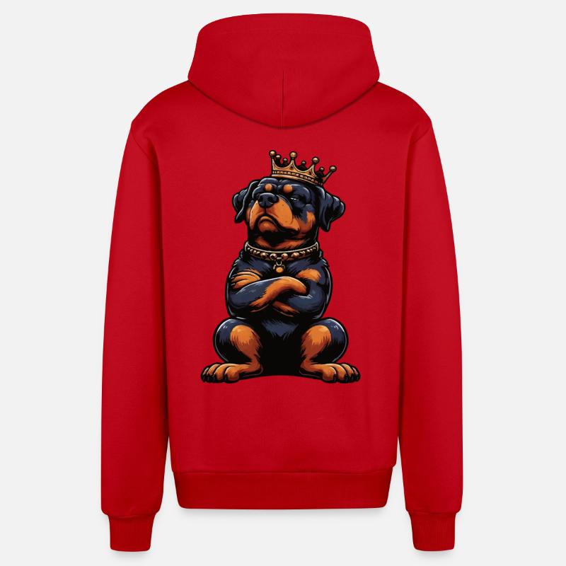 Rottweiler Propriétaire de Rottweiler Lovers - Veste à capuche bio décontractée fabriquée en UE - rouge