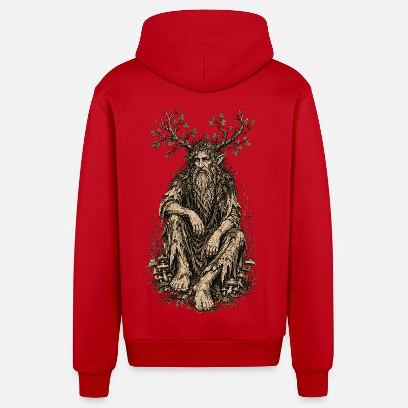 Assis Leshy - Veste à capuche bio décontractée fabriquée en UE - rouge