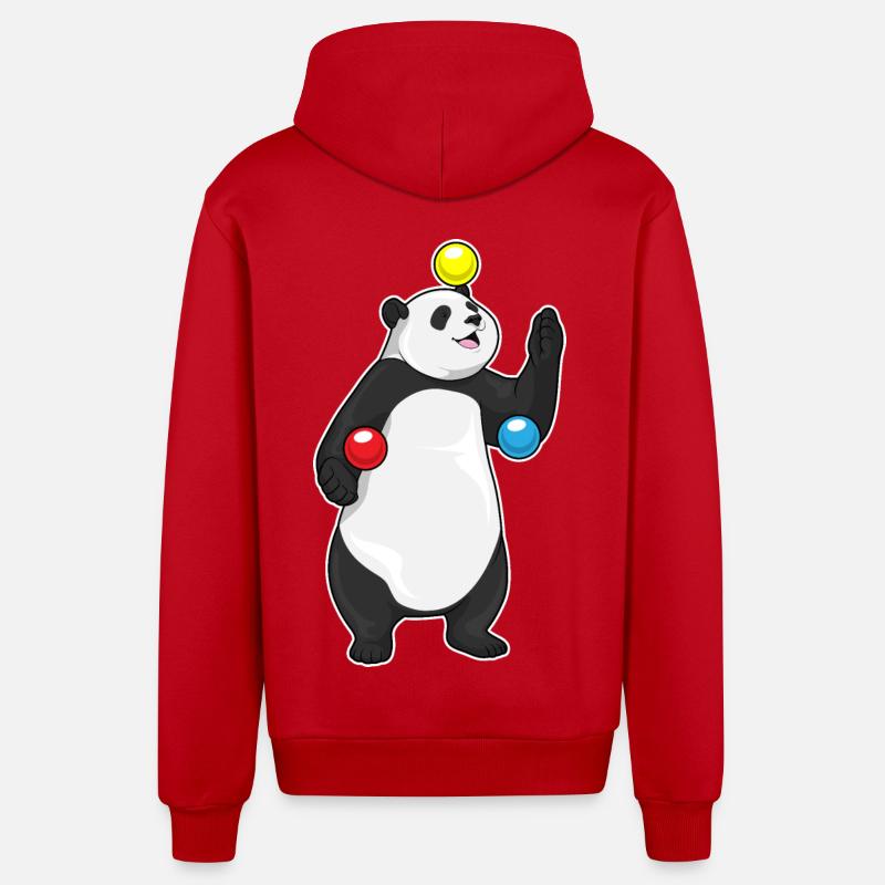 Panda Juggler Jonglerie - Veste à capuche bio décontractée fabriquée en UE - rouge