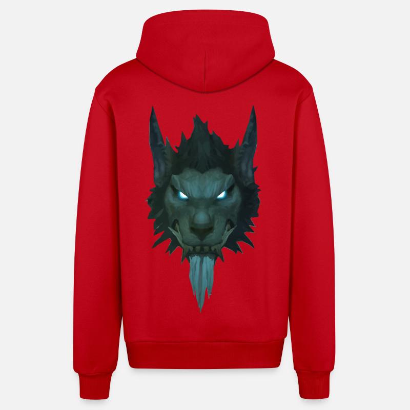 Be the wolf V2 - Veste à capuche bio décontractée fabriquée en UE - rouge