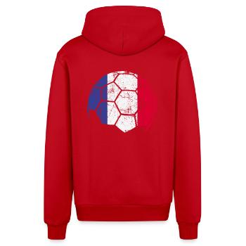 France Soccer Ball Fußball - Organic Relaxed Kapuzenjacke Made in EU - Rot - Hinten