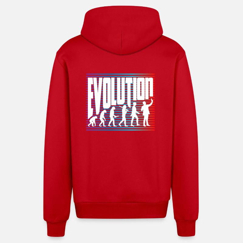 évolution - Veste à capuche bio décontractée fabriquée en UE - rouge