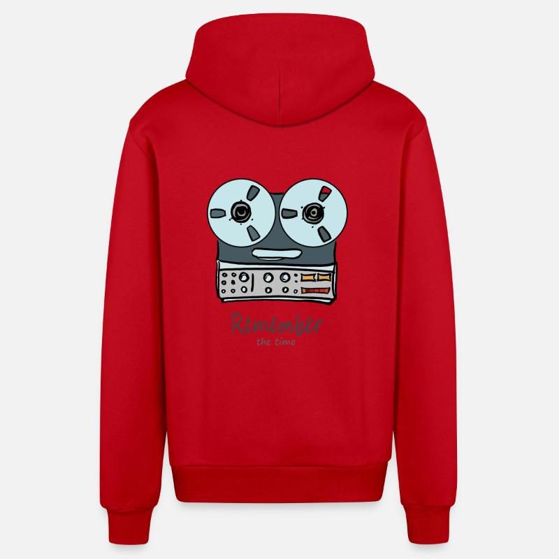 RememberTonband - Veste à capuche bio décontractée fabriquée en UE - rouge