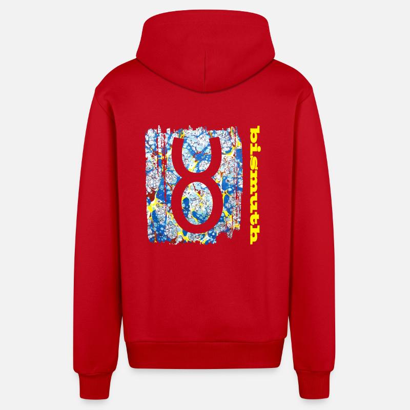 bismuth e 205 - Veste à capuche bio décontractée fabriquée en UE - rouge