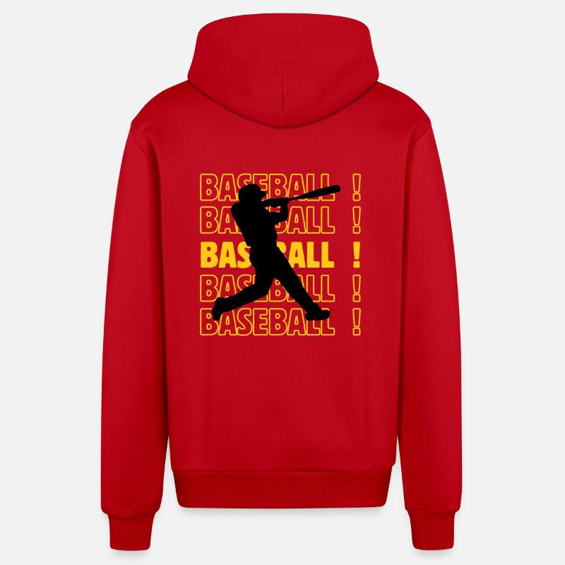 Base-ball baseball baseball - Veste à capuche bio décontractée fabriquée en UE - rouge