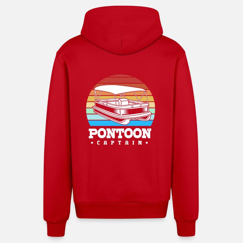 Pontonboot Boot Boote - Organic Relaxed Kapuzenjacke Made in EU - Rot