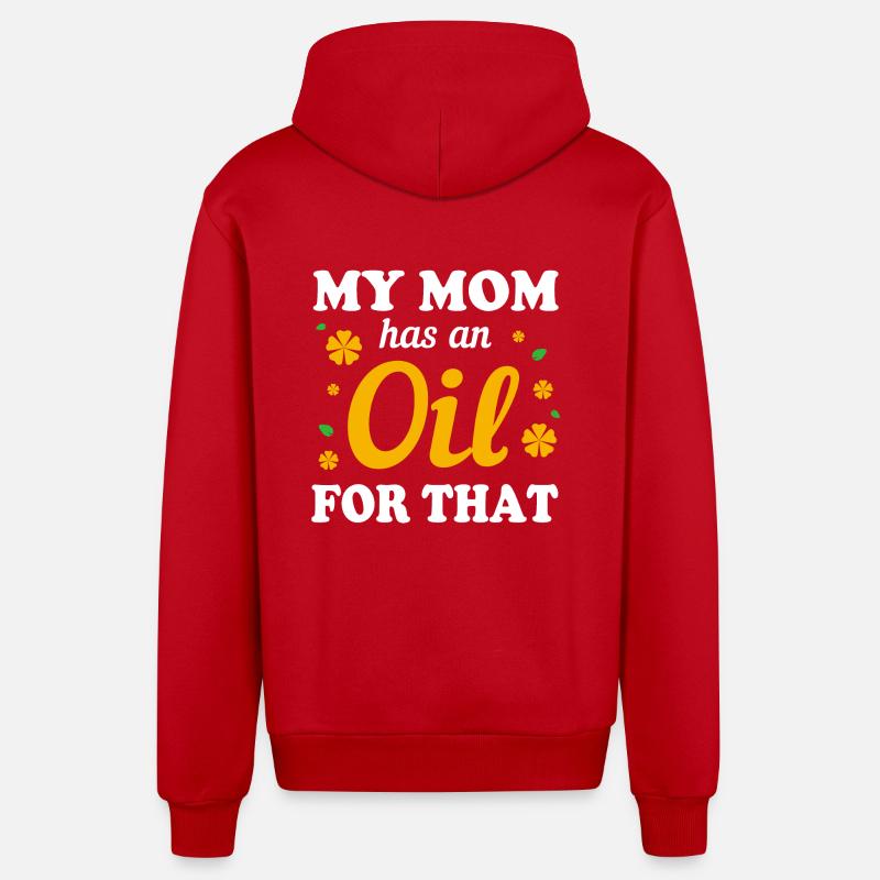 Ätherisches Öl - Organic Relaxed Kapuzenjacke Made in EU - Rot