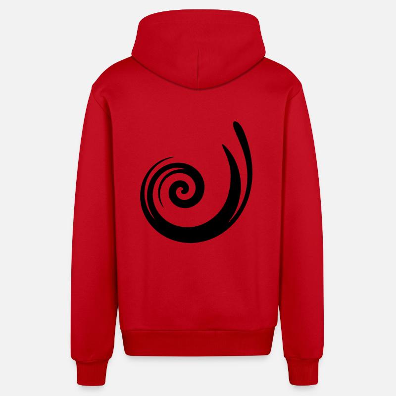 black pattern black gift idea - Organic Relaxed Hooded Jacket Made in EU - red