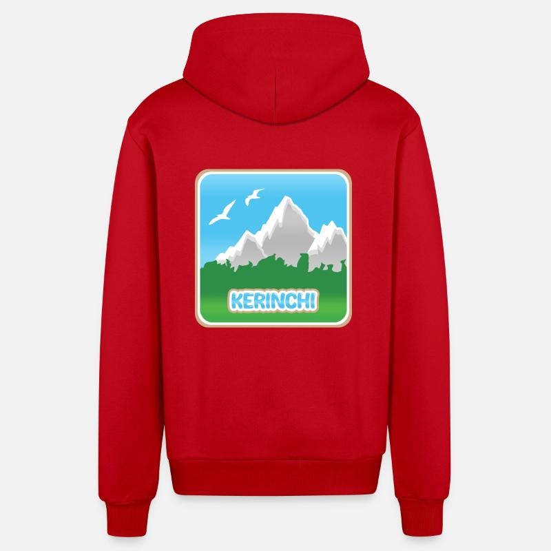 Alpinisme Kerinchi - Veste à capuche bio décontractée fabriquée en UE - rouge